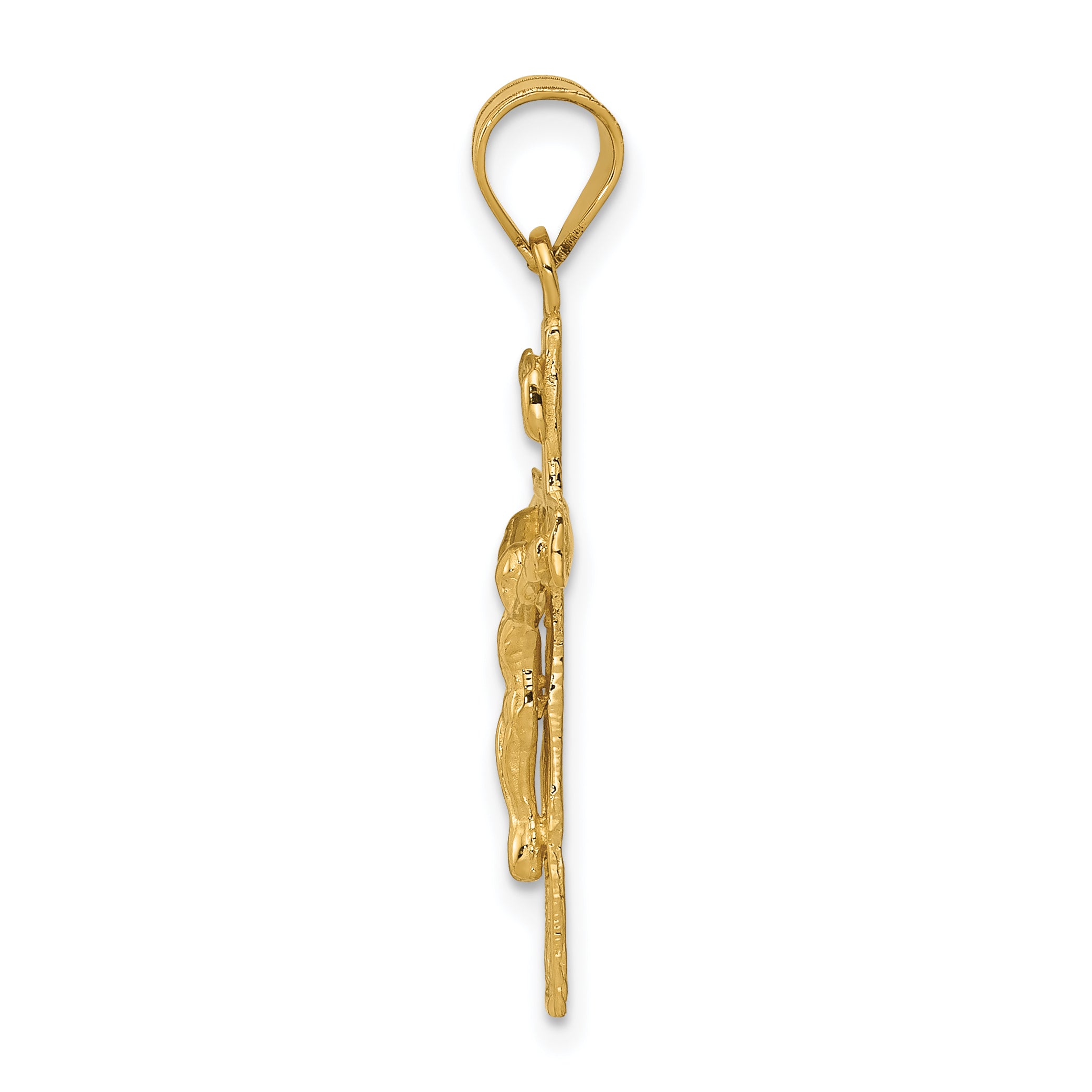 14K Gold INRI Crucifix Charm with Polished Finish Timeless Elegance by Sophia Jewelers Secondary image