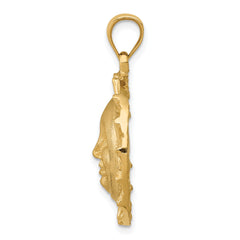 14K Gold Men's Sun Pendant with Polished Satin Finish  Timeless Elegance and Versatile Style