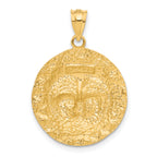 14K Gold Men's Sun Pendant with Polished Satin Finish  Timeless Elegance and Versatile Style