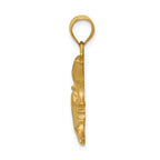 14K Gold Men's Moon Charm with Satin Diamond-Cut for Timeless Elegance