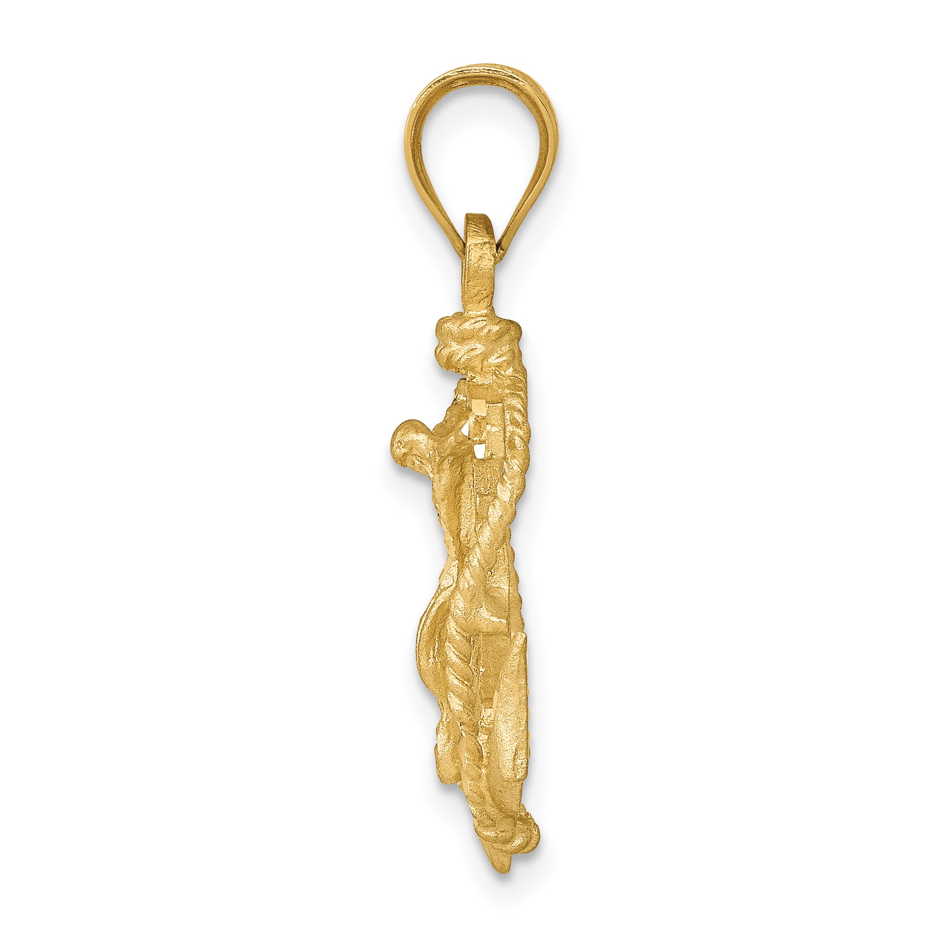 14K Gold Mariners Cross Pendant with Anchor Elegant Faith and Strength Symbol Secondary image