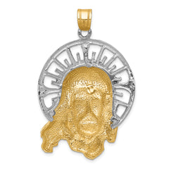 Sophia Jewelers 14K Tri-Color Jesus Pendant with Elegant Timeless Design