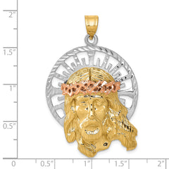 Sophia Jewelers 14K Tri-Color Jesus Pendant with Elegant Timeless Design