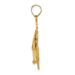 14K Gold Mariners Cross Pendant with Eagle Symbol of Strength & Faith