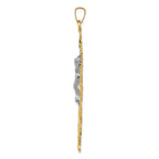 14K Two-Tone Gold Cara Vaca Crucifix Pendant: Solid, Elegant, Faith-Inspired Design
