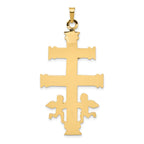 14K Two-Tone Gold Cara Vaca Crucifix Pendant: Solid, Elegant, Faith-Inspired Design