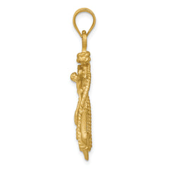 14K Gold Mariners Cross Pendant with Solid Design and Symbolic Elegance