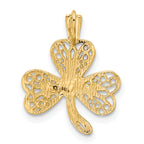 14K Gold Filigree Shamrock Charm with Polished Finish by Sophia Jewelers