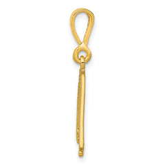 14K Gold Textured Initial A Charm Large Polished Finish
