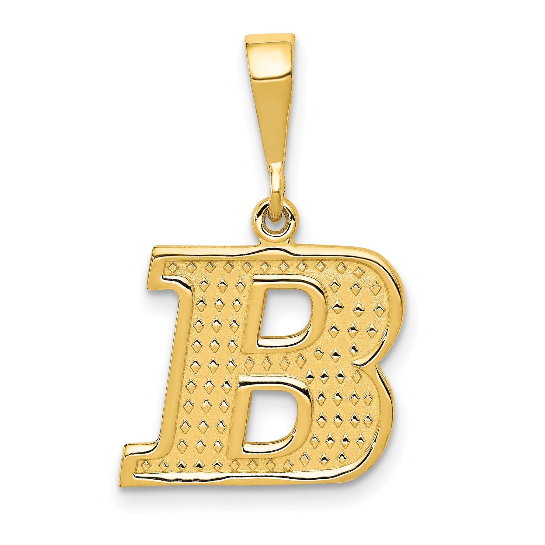 14k Textured Initial B Charm Main image