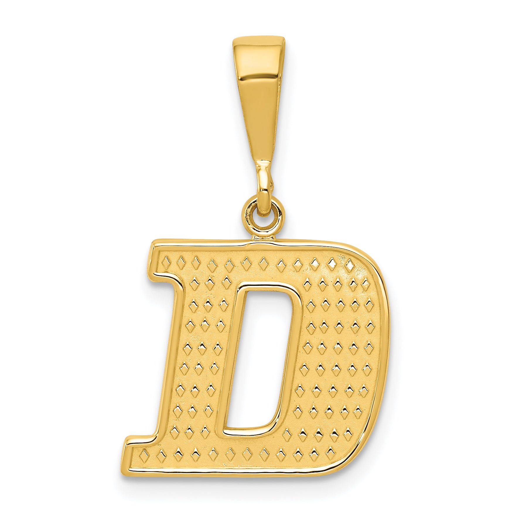 14k Textured Initial D Charm Main image