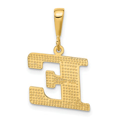 Sophia Jewelers 14K Gold E Charm with Textured Polished Finish