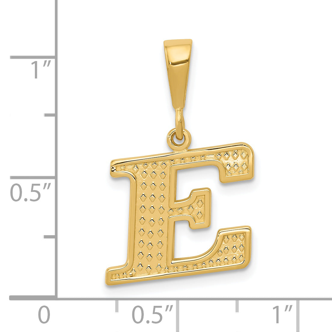 Sophia Jewelers 14K Gold E Charm with Textured Polished Finish