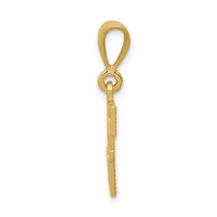 14K Gold Textured Initial G Charm with Polished Finish