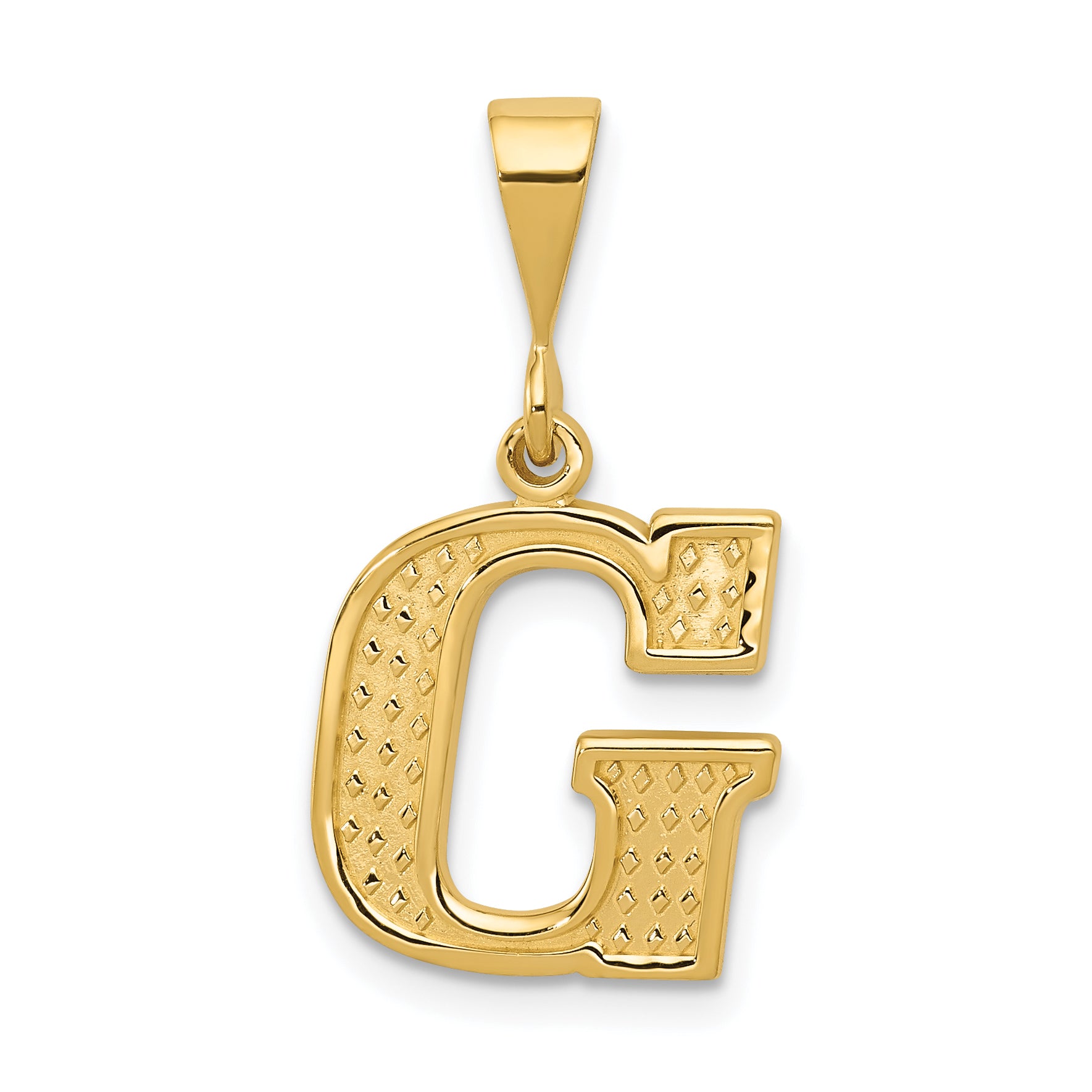 14k Textured Initial G Charm Main image