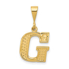 14k Textured Initial G Charm