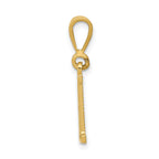 14K Gold Textured Initial H Charm with Polished Finish