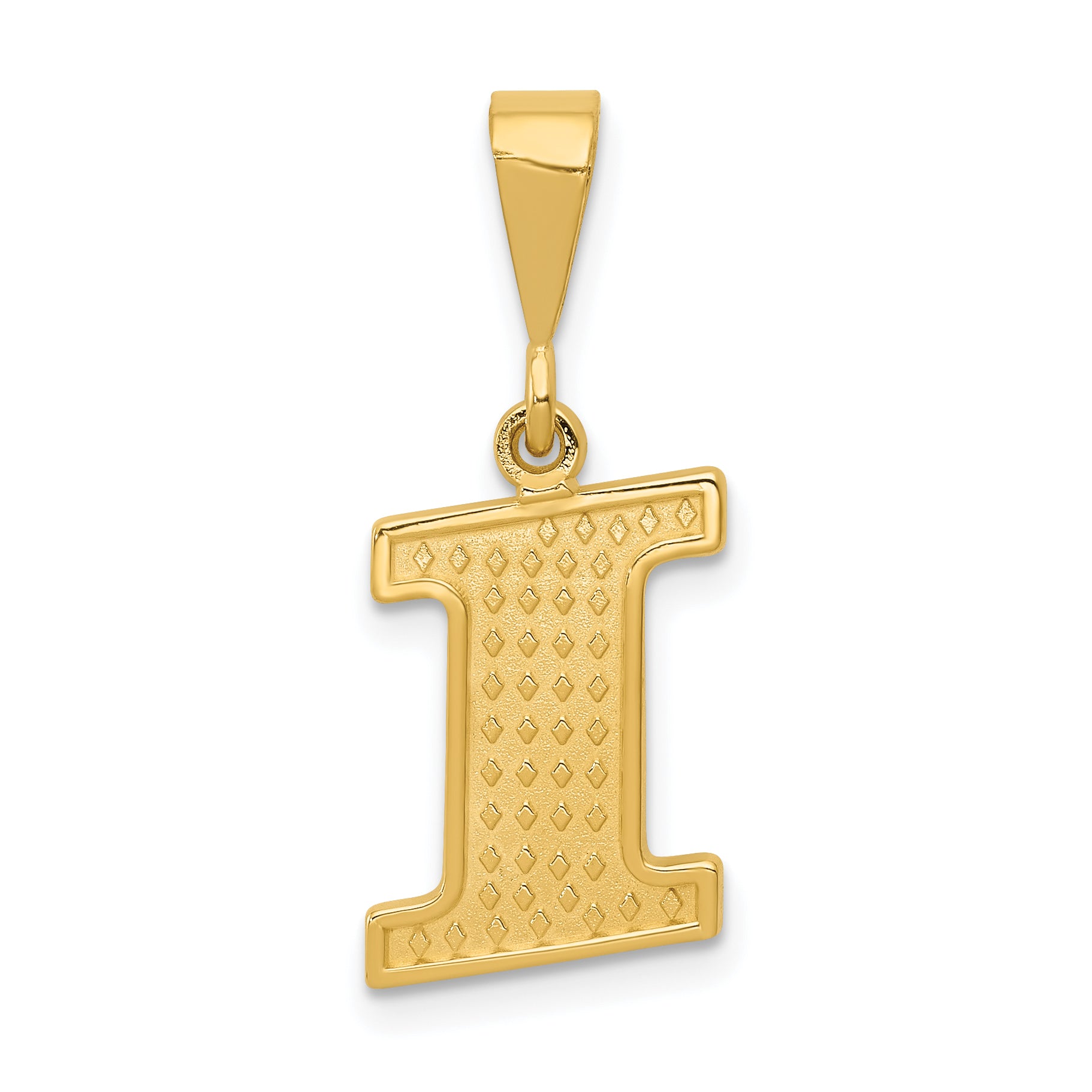 14k Textured Initial I Charm Main image