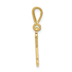 14K Gold Textured Initial K Charm with Polished Finish