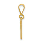 14K Gold Textured N Initial Charm with Polished Finish
