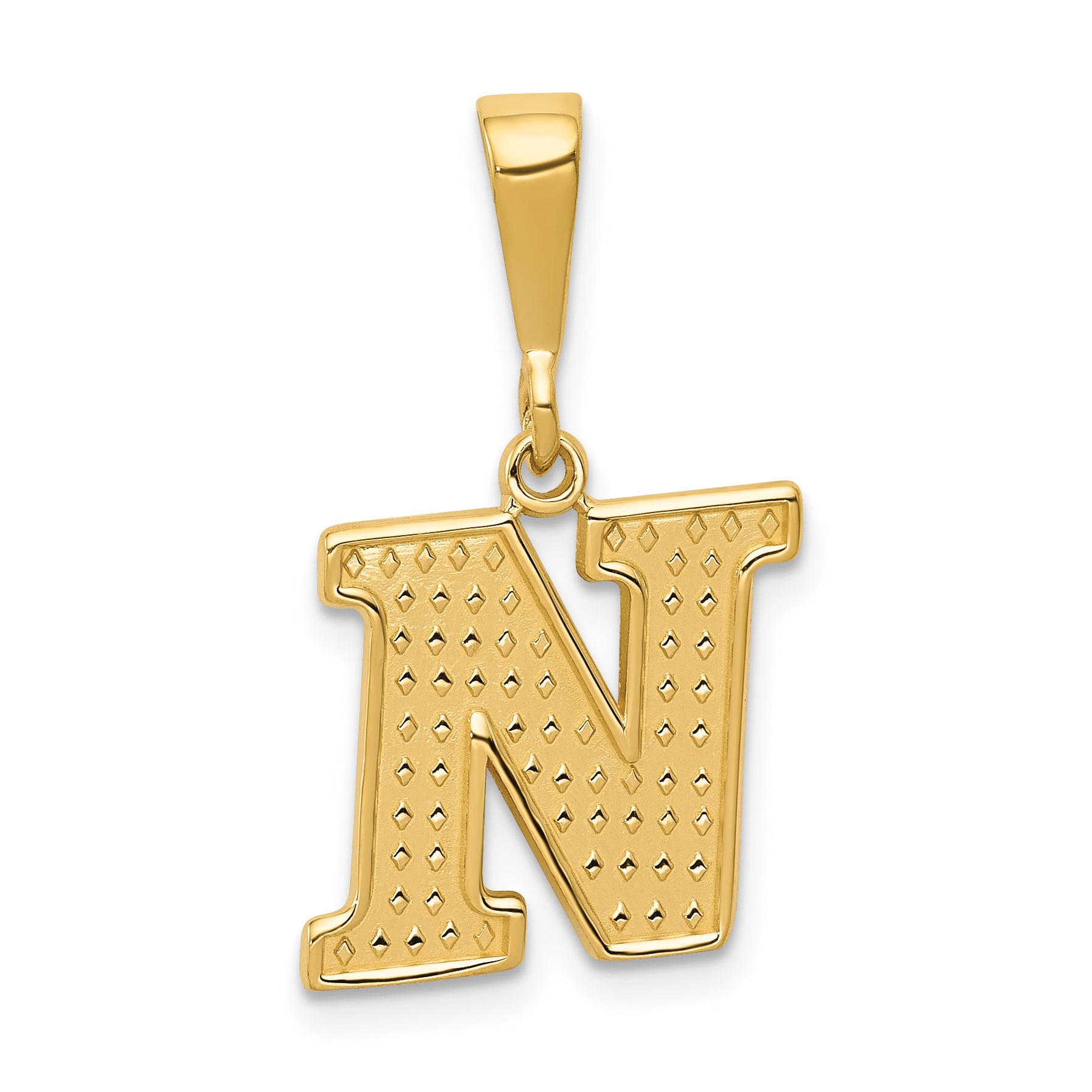 14k Textured Initial N Charm Main image