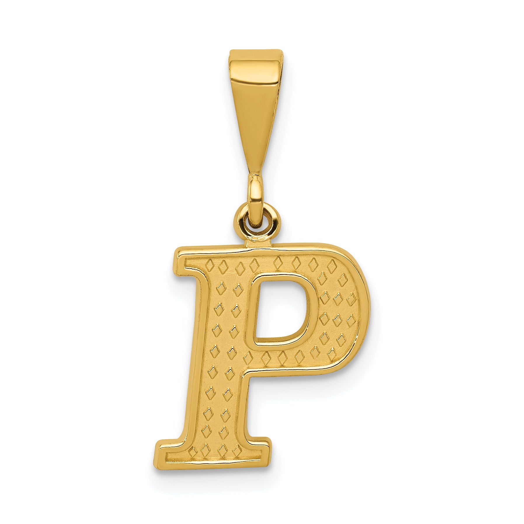 14k Textured Initial P Charm Main image