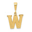 14k Textured Initial W Charm