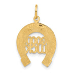 14K Gold Horseshoe Charm with Polished Textured Finish