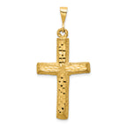 14k Diamond-cut Cross Charm