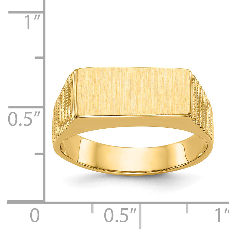 14k 7.0x15.0mm Open Back Men's Signet Ring