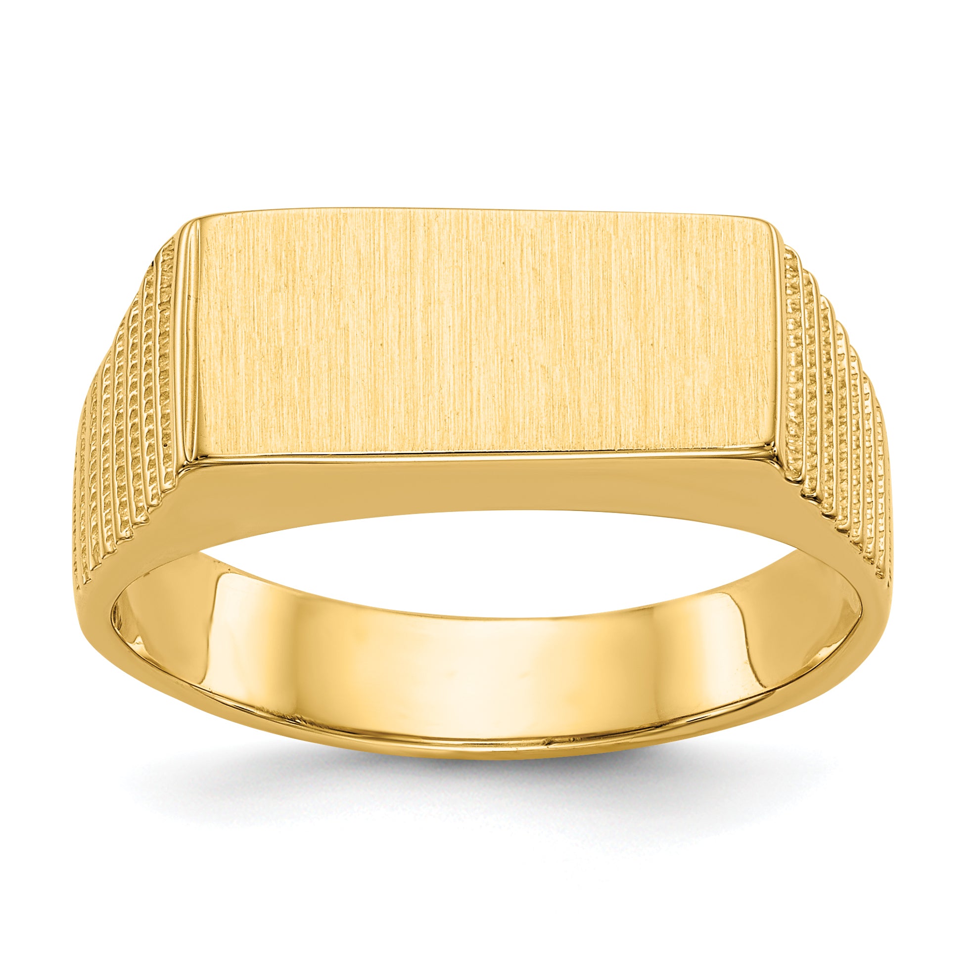 14k 7.0x15.0mm Open Back Men's Signet Ring