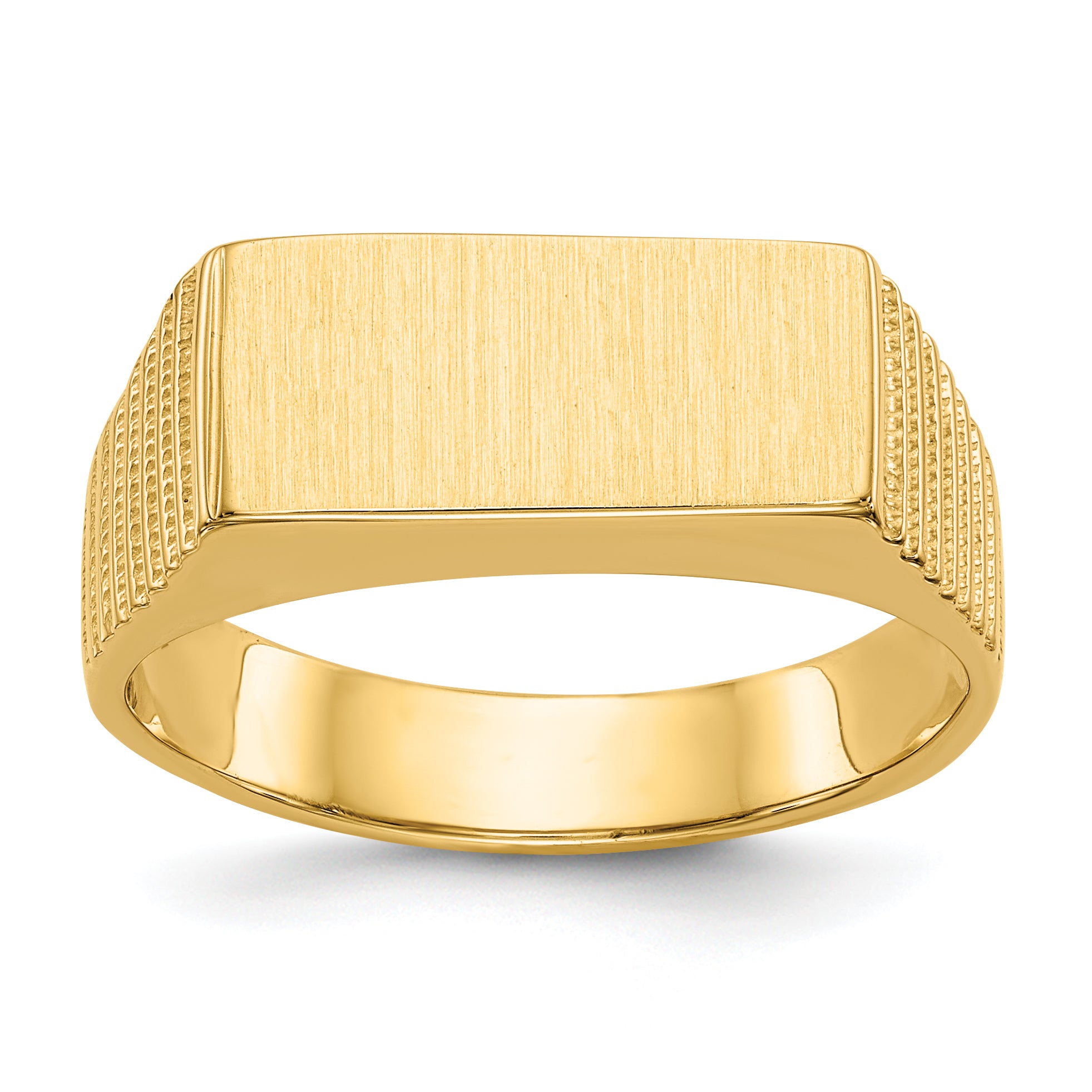 14k 7.0x15.0mm Open Back Men's Signet Ring Main image
