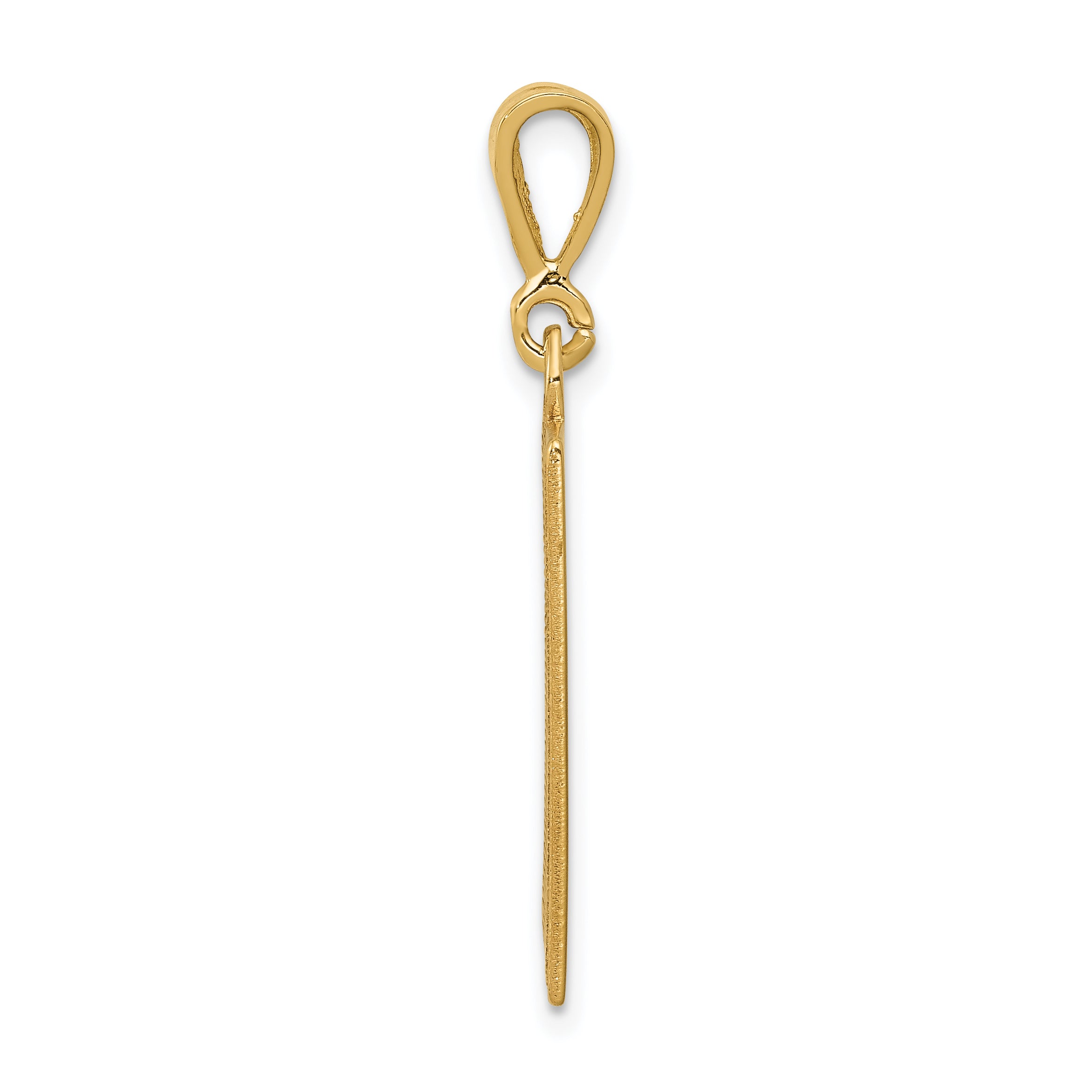 14K Gold Caduceus Pendant with Polished Finish Elegant Design