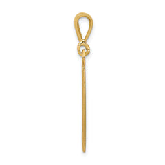 14K Gold Caduceus Pendant with Polished Finish Elegant Design