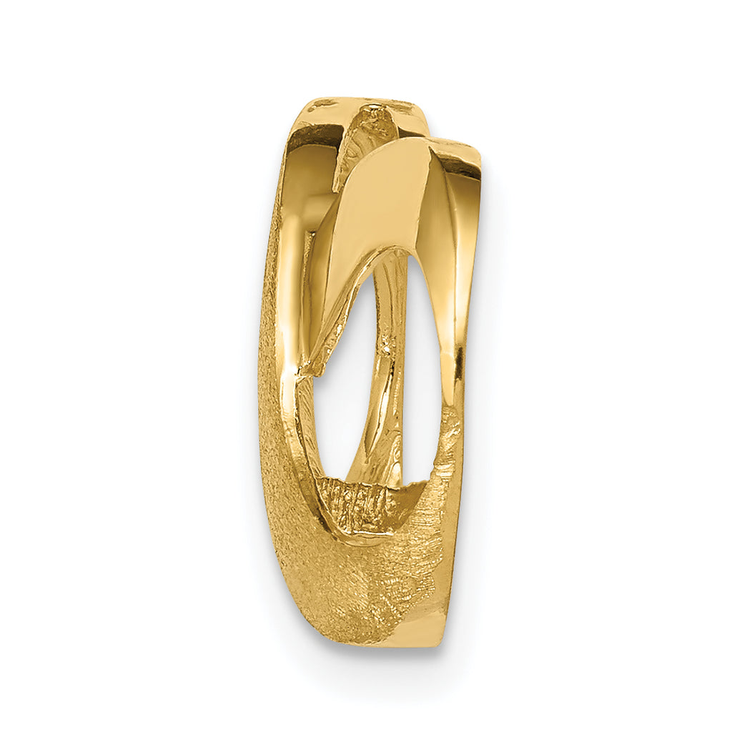 14K Gold Infinity Slide Pendant with Polished Textured Finish