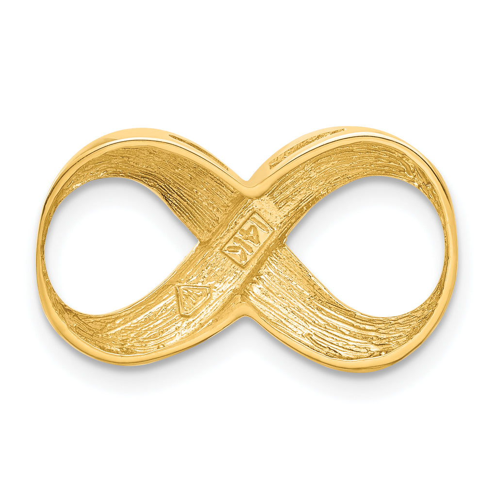 14K Gold Infinity Slide Pendant with Polished Textured Finish