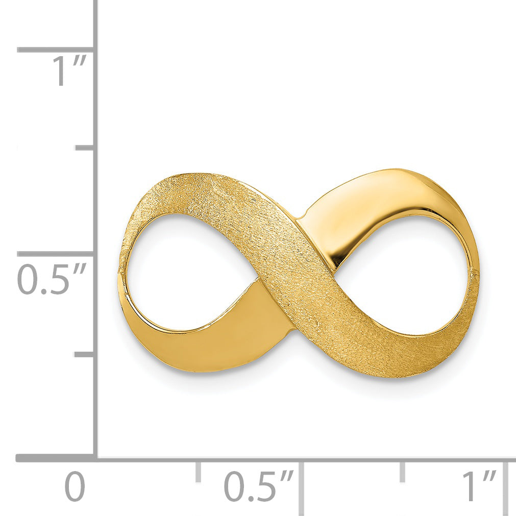 14K Gold Infinity Slide Pendant with Polished Textured Finish