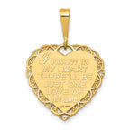 14K Gold Reversible I LOVE YOU Heart Pendant Polished Finish