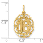 14K Yellow Gold Oval Pendant with Brushed Diamond-Cut Finish