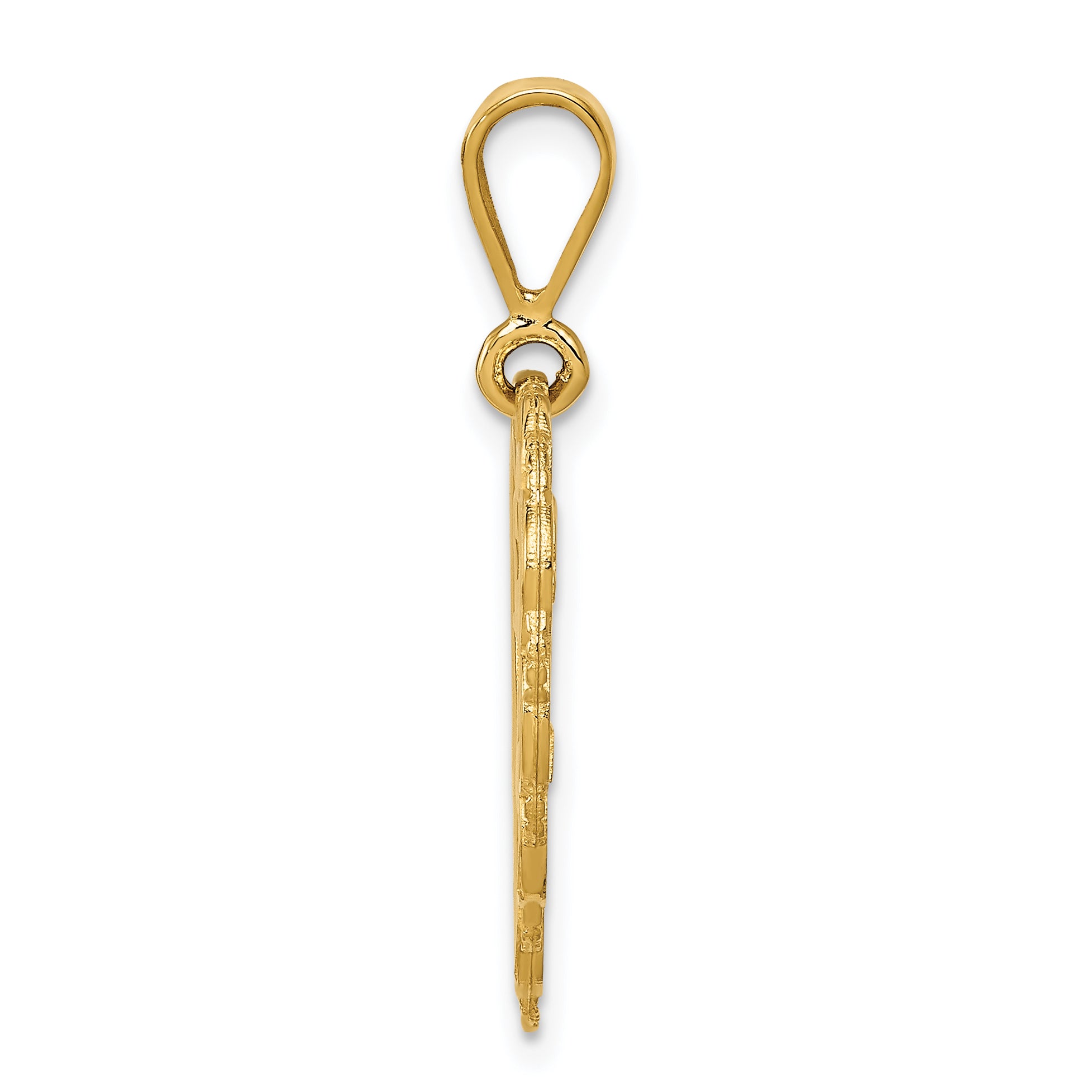 14K Gold Reversible Sweet 16 Charm Elegant Polished Finish Secondary image