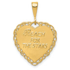 14K Gold Reversible Sweet 16 Charm Elegant Polished Finish