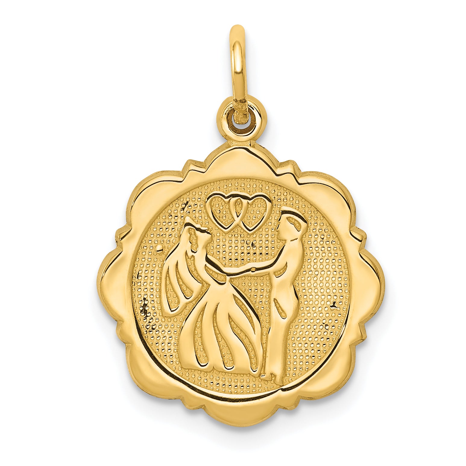 14k Bride and Groom Textured Back Charm Main image