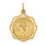 14k Bride and Groom Textured Back Charm