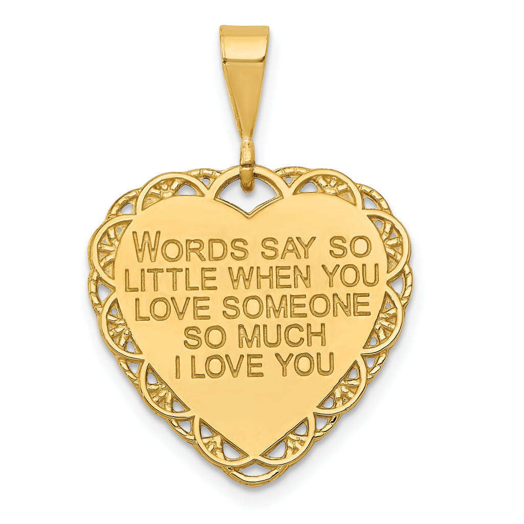 14K Gold Reversible For My Mom Charm with Polished Finish