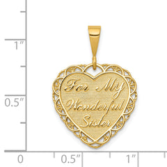 14K Gold Reversible Sister Charm Elegant & Gift Ready