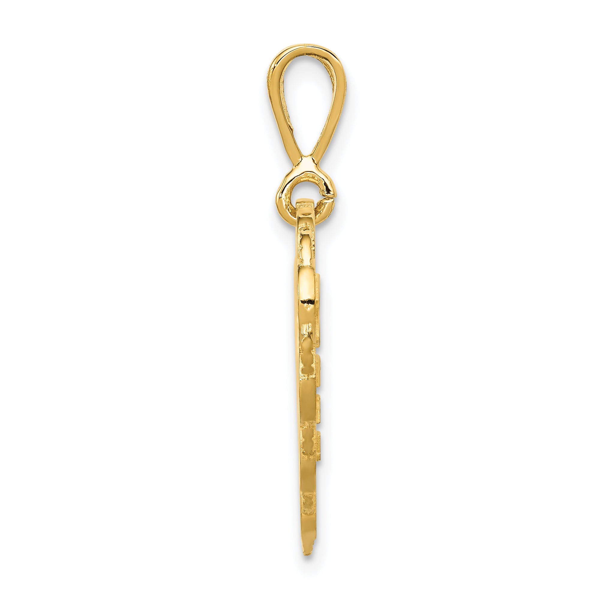 14K Gold Reversible Heart Charm for My Daughter Elegant Gift Secondary image