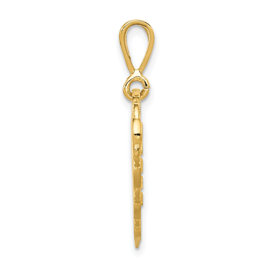 14K Gold Reversible Heart Charm for My Daughter Elegant Gift