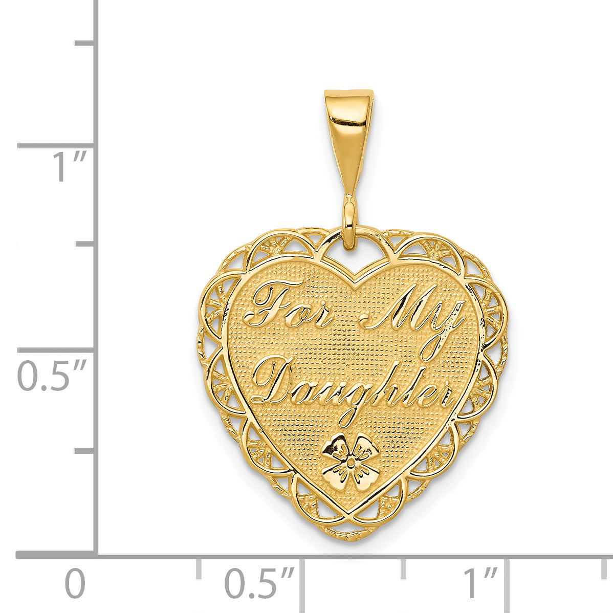 14K Gold Reversible Heart Charm for My Daughter Elegant Gift
