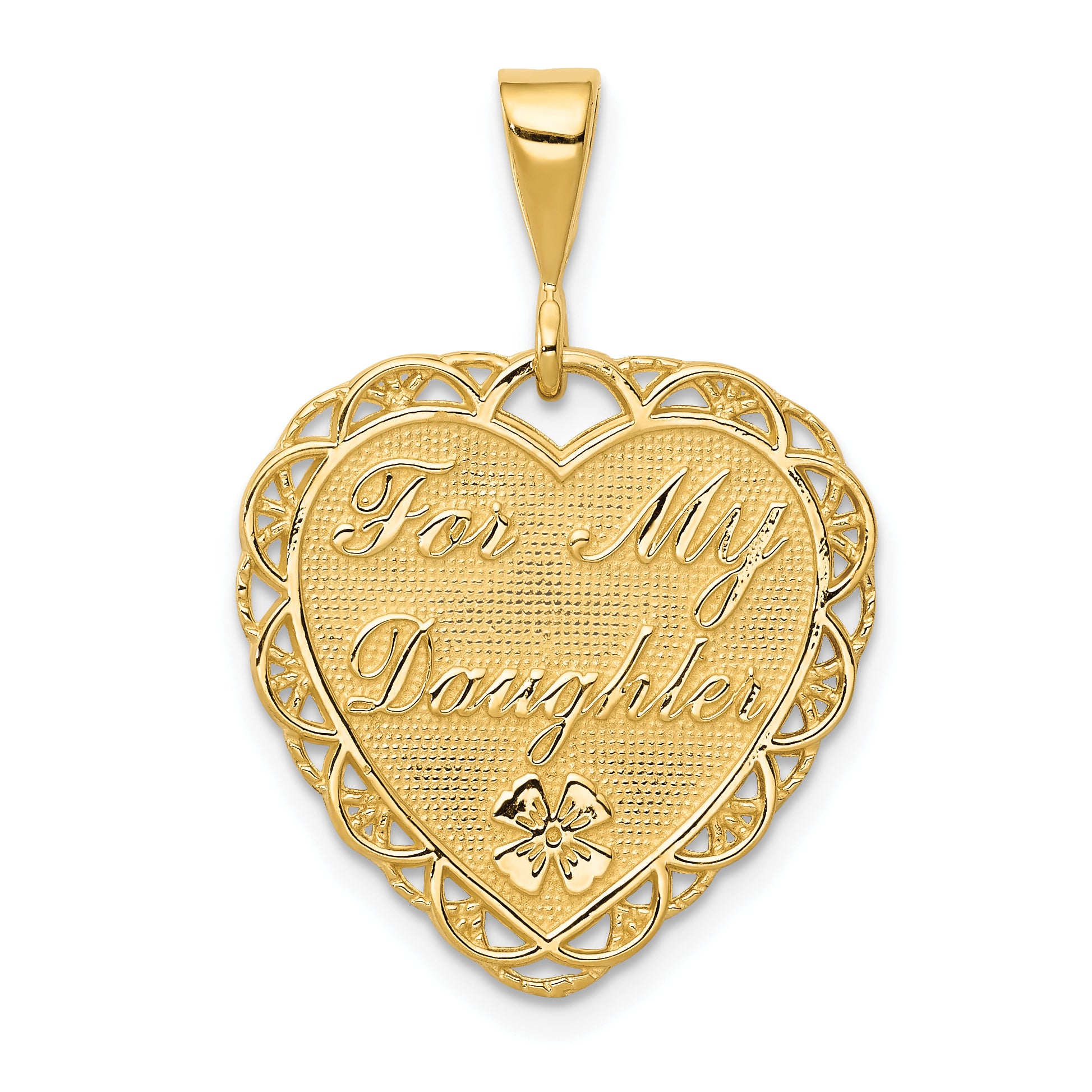 14k Reversible FOR MY DAUGHTER Heart Charm Main image
