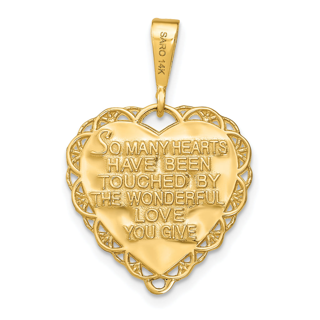 14K Gold Reversible Grandma Pendant Elegant Themed Jewelry